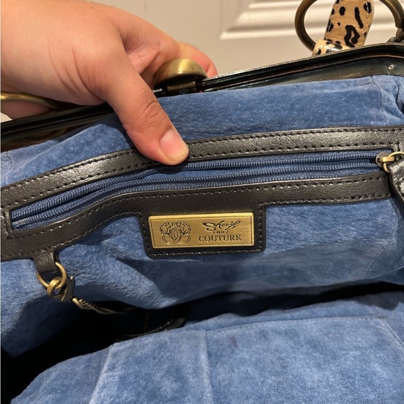 NEW Sharif Couture All Leather Laser Cut 3D Floral Gray Satchel Bag - Picture 4 of 9